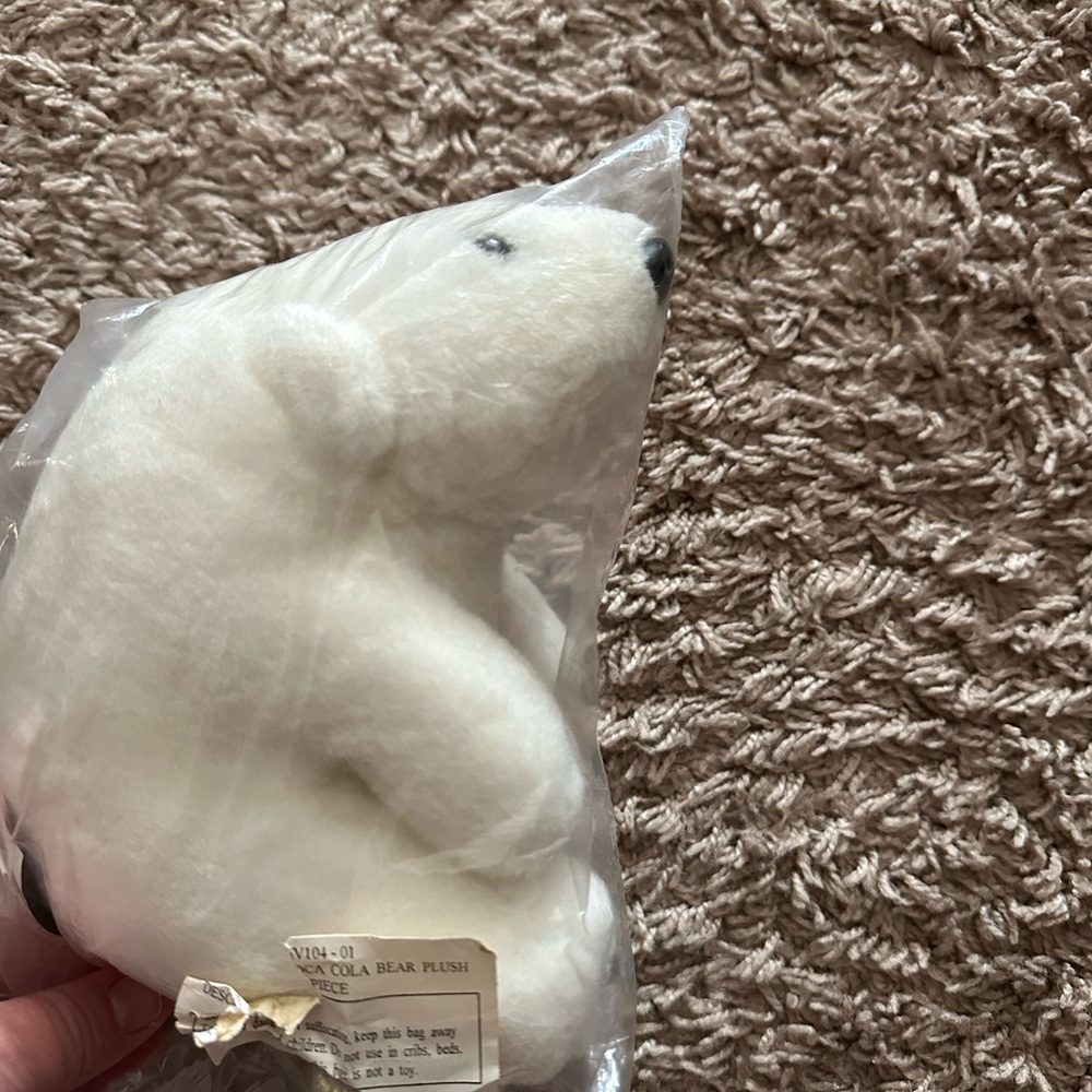1995 Coca Cola White Polar Bear Plush Toy